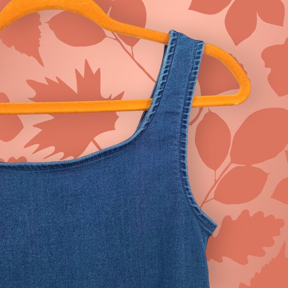 IRIS Denim Sleeveless Knee Length Dress Medium - Picture 2 of 4